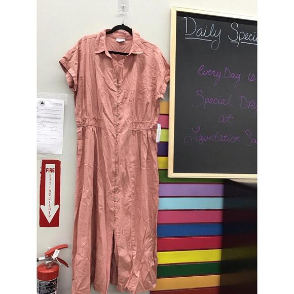 Liz Claiborne Dresses & Skirts - Liz Claiborne ash rose long utility woven dress size XL new buttoned jcp